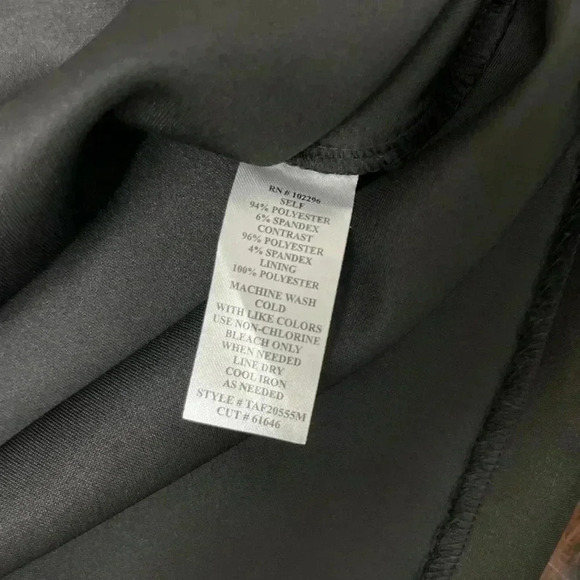 2/$12 Connected Apparel Dress Size 6 Black Pink Textured Stripes Shiny Knit - Picture 6 of 13